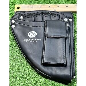 leather hair stylist holster black paul brown barber‎ Scissor holster NWOT